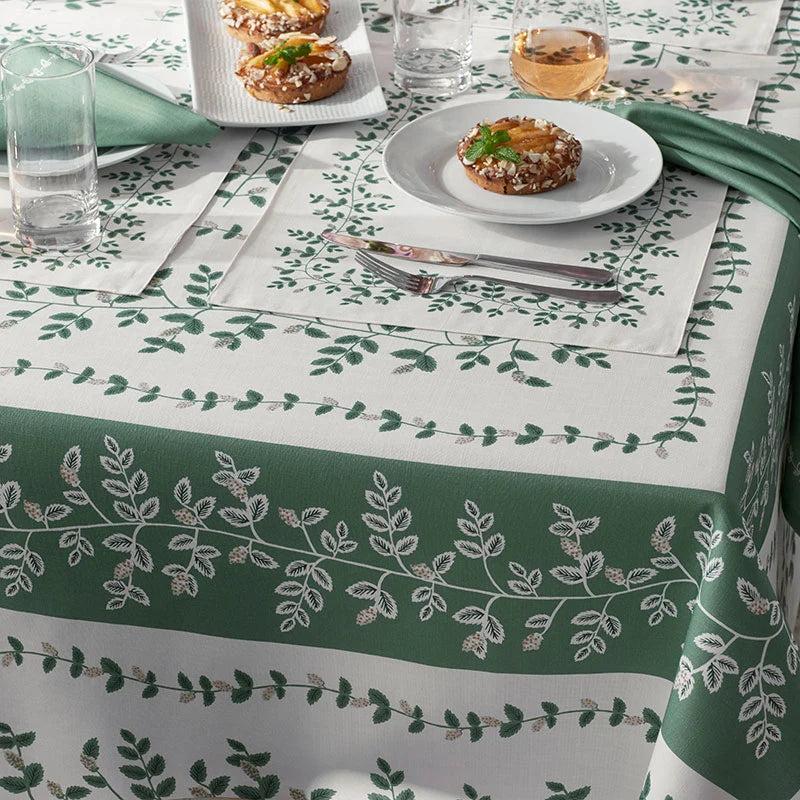 Greywood Vine Hand Block Printed Tablecloth