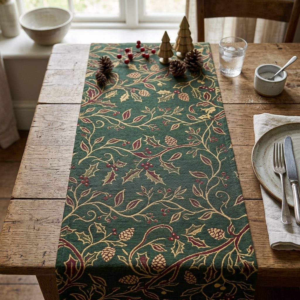 Holiday Haven Hand Block Printed Cotton Table Runner