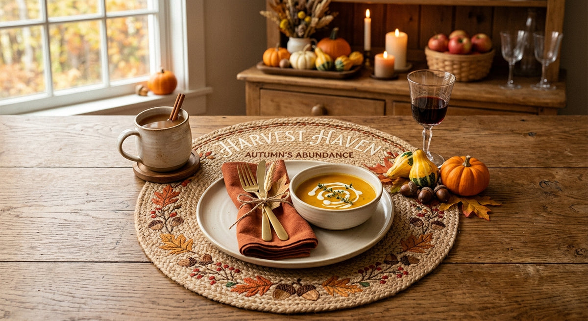 Amber Harvest Hand Block Printed Cotton Placemats – Set of 6