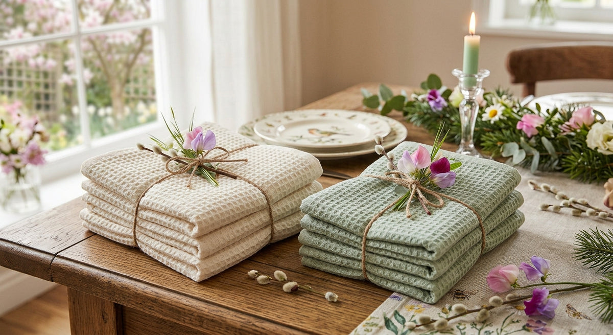 Spring Blossom Hand Block Printed Cotton Bath & Hand Towels