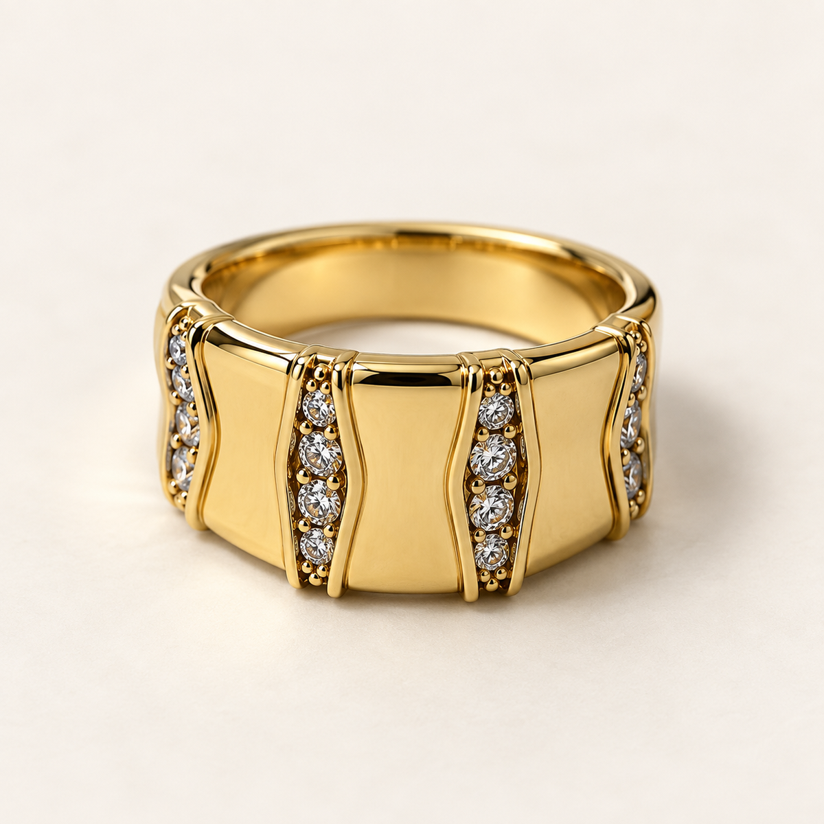Aurelia 18K Gold Plated Pavé Statement Ring
