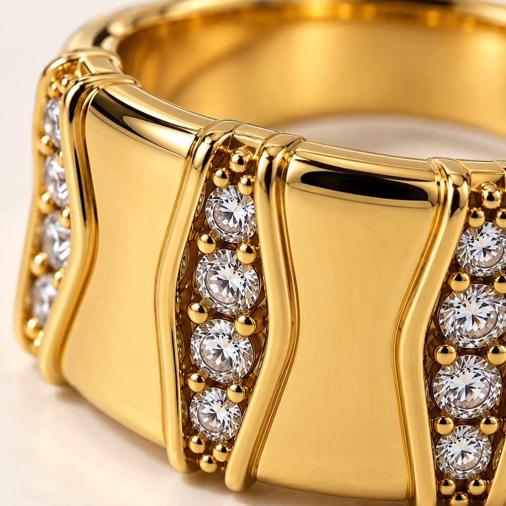Aurelia 18K Gold Plated Pavé Statement Ring
