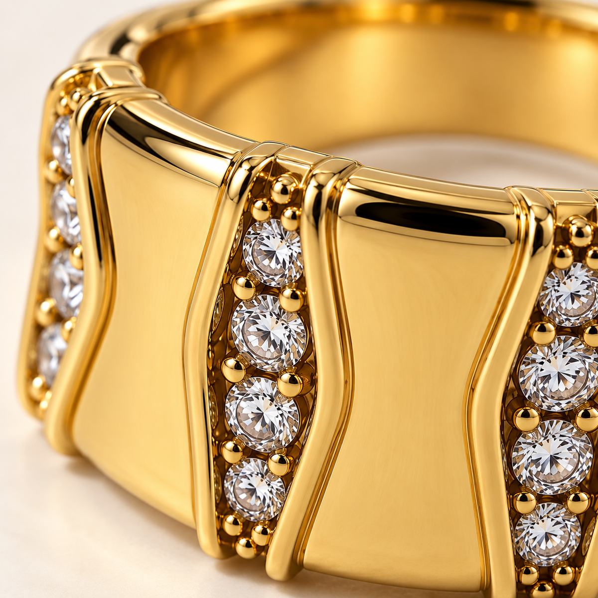Aurelia 18K Gold Plated Pavé Statement Ring