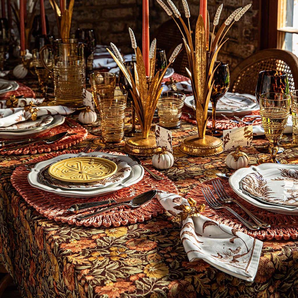 Amber Harvest Hand Block Printed Tablecloth