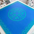 Azure Bloom Hand Block Printed Tablecloth