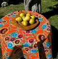 Spring Blossom Hand Block Printed Tablecloth