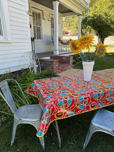 Spring Blossom Hand Block Printed Tablecloth